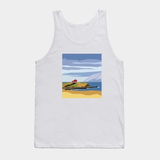 Lonely house standing on the shore, minimalism in nature Tank Top